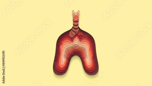 Global Tracheostomy Tube Awareness Week Creative Lungs Illustration, Digital Art, Minimalist Style Trachea