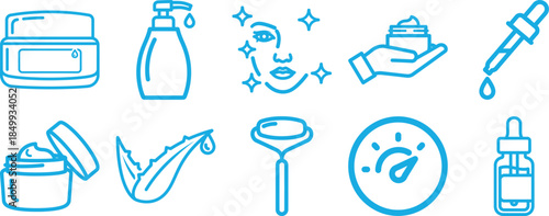 Skincare and beauty product icons