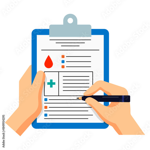 Medical Report Form Filling Illustration