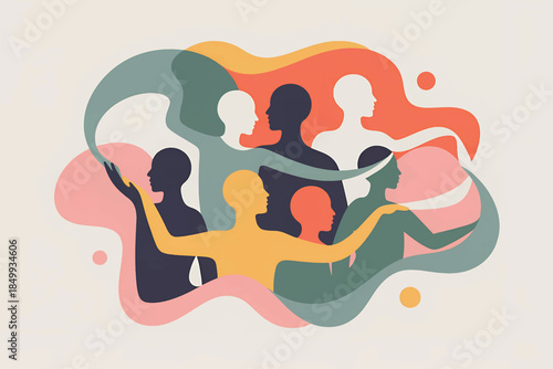 Contemporary Human Fraternity Conceptual Illustration.eps