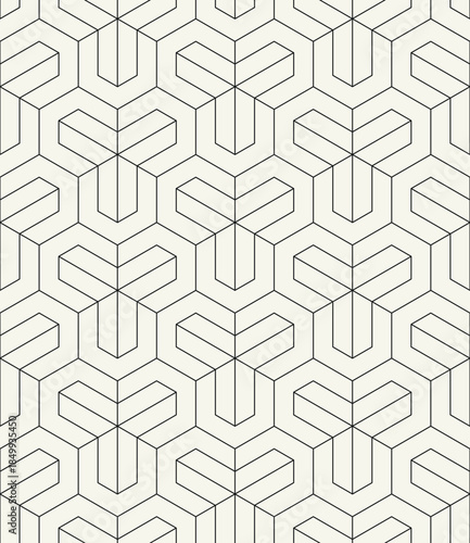 Vector seamless pattern. Modern stylish texture. Repeating geometric tiles with linear grid. Thin monochrome trellis. Trendy graphic design. Can be used as a swatch in illustrator.