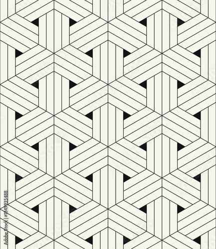 Vector seamless pattern. Modern stylish texture. Repeating geometric tiles with linear grid. Thin monochrome trellis. Trendy graphic design. Can be used as a swatch in illustrator.