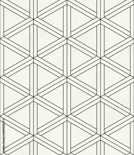 Vector seamless pattern. Modern stylish texture. Repeating geometric tiles with linear grid. Thin monochrome trellis. Trendy graphic design. Can be used as a swatch in illustrator.