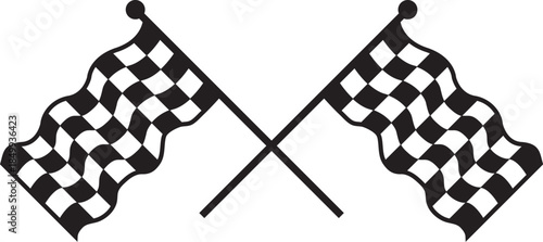 double checkered flag vector illustration file 