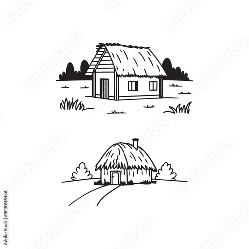  Rustic Huts with Thatched Roofs