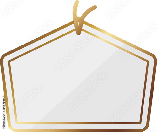 高級感のある絵馬型のフレーム　ホワイト＆ゴールド