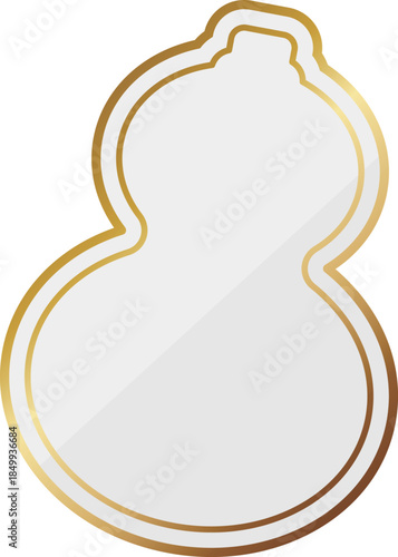 高級感のあるひょうたん型のフレーム　ホワイト＆ゴールド