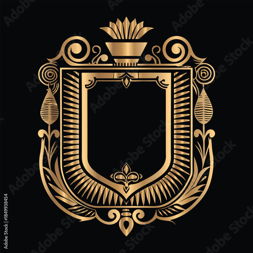 Vector set of gold vintage frames. Elegant element for design in Eastern style, place for text. Floral golden border. Lace illustration for invitations and greeting cards.