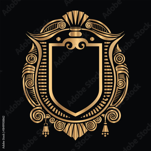 Vector set of gold vintage frames. Elegant element for design in Eastern style, place for text. Floral golden border. Lace illustration for invitations and greeting cards.