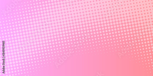 Retro comic gradient background. Cartoon pop art faded gradient pattern. Pink rose halftone pattern. Pixelated dotted texture overlay.