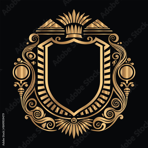 Vector set of gold vintage frames. Elegant element for design in Eastern style, place for text. Floral golden border. Lace illustration for invitations and greeting cards.
