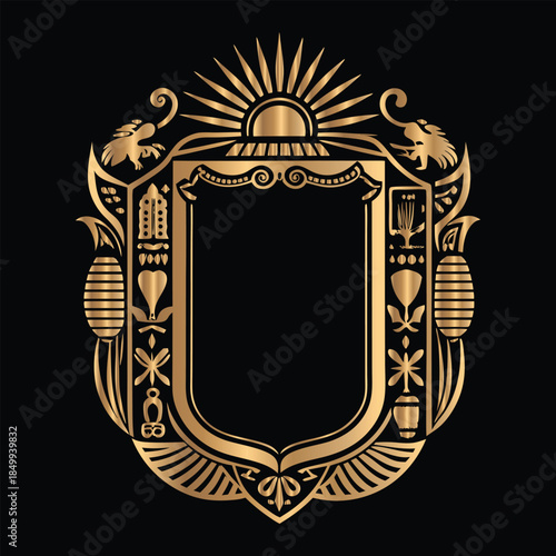 Vector set of gold vintage frames. Elegant element for design in Eastern style, place for text. Floral golden border. Lace illustration for invitations and greeting cards.