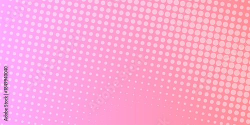 Retro comic gradient background. Cartoon pop art faded gradient pattern. Pink rose halftone pattern. Pixelated dotted texture overlay.