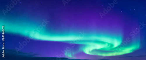 Aurora are delicate, undulating bands of green-violet light, pulsating atmospherically and mystically over the dark horizon. It is suitable for natural backgrounds_02.
