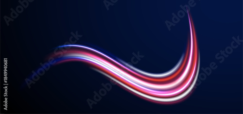 Futuristic motion line vector streak light abstract city.
