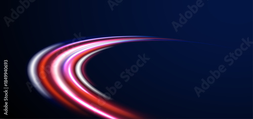 Fast city line road color swirl streak motion night.
