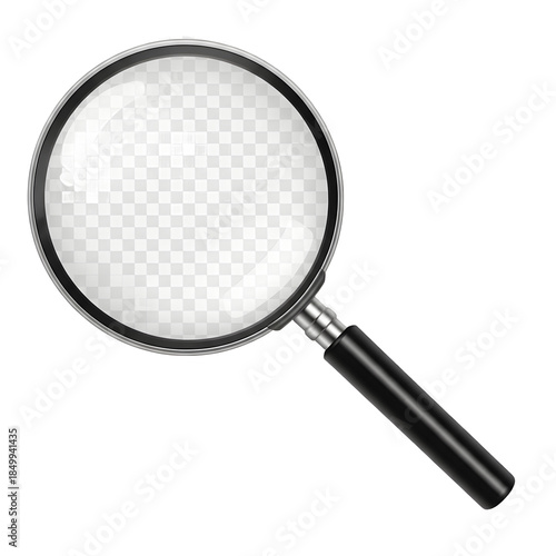 HQ isolated magnifying glass on white background PNG file.