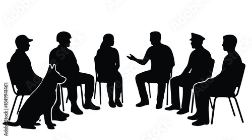 Law Enforcement Support Group with Service Dog Silhouette
