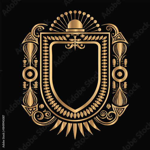 Vector set of gold vintage frames. Elegant element for design in Eastern style, place for text. Floral golden border. Lace illustration for invitations and greeting cards.