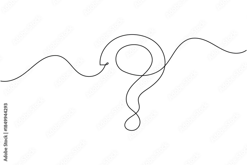 Obraz premium A continuous line drawing of a question mark, symbolizing curiosity and inquiry.