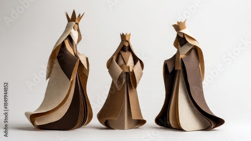 Paper three wise men bearing gifts

