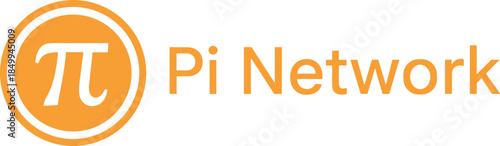 Professional orange Pi Network cryptocurrency logo featuring the mathematical pi symbol inside a circular frame with typography on a clean white background