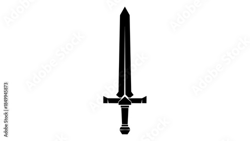 Medieval Sword Illustration with Simple Design.