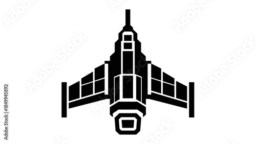 Military Jet Aircraft Illustration Silhouette.