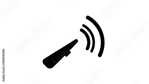 Microphone Emitting Sound Waves Icon.