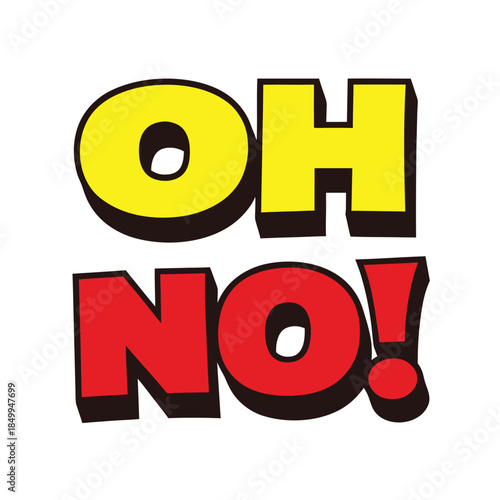 Bold colorful text saying O H N O H N O in uppercase letters yellow