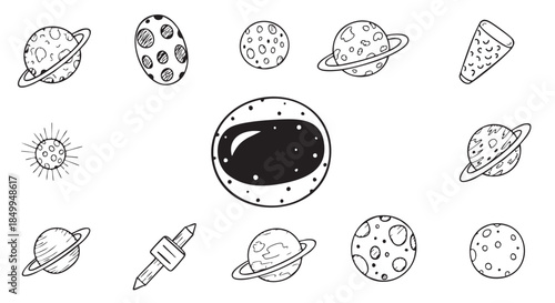 Seamless Pattern with Hand Drawn Space Elements for Kids Fashion