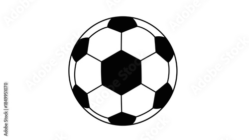 Classic Black and White Soccer Ball on Isolated White Background
