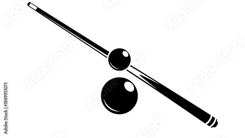 Pool Cue Stick and Billiard Balls 1.