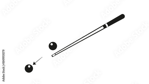 Pool Cue Stick and Billiard Balls.