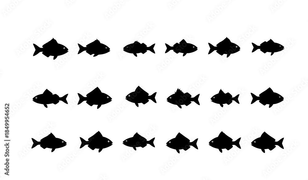 Fototapeta premium Fish food icon vector illustration bundle flat cartoon style