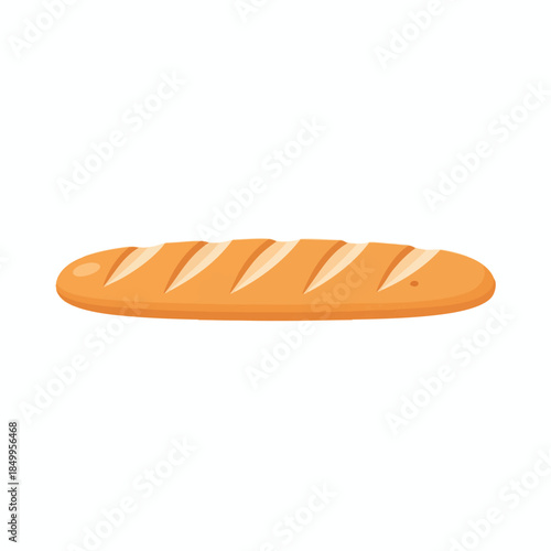 A cartoonish loaf of bread with diagonal cuts on top