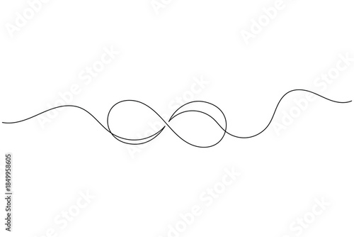 Infinity symbol continuous line drawing, eternity and endless concept.