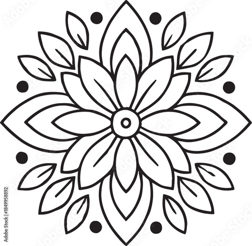 Easy And Bold Line Mandala Coloring Page