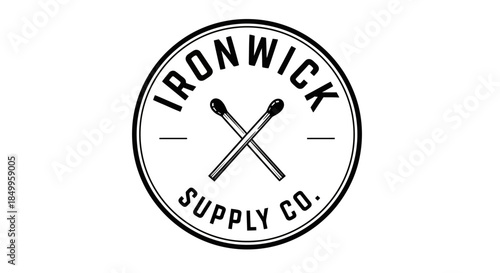 Vintage Ironwick Supply Co logo with crossed matches emblem.