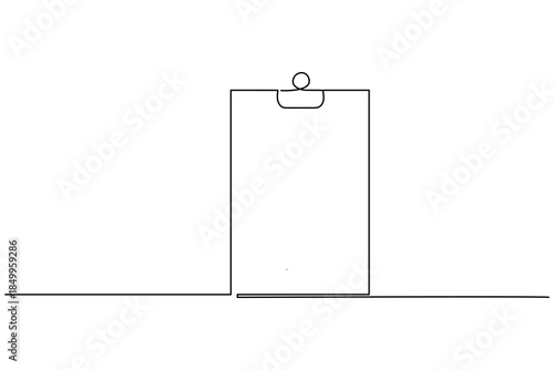 Simple clipboard outline single line art sketch for business and office concept