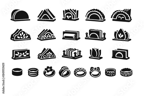 Decorative napkin holders and ring designs collection