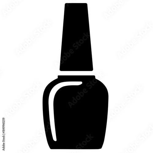 Black silhouette of a nail polish bottle, modern and stylish design