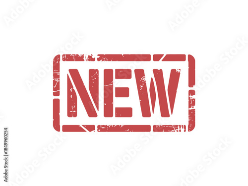 Red NEW Stamp Label Sign