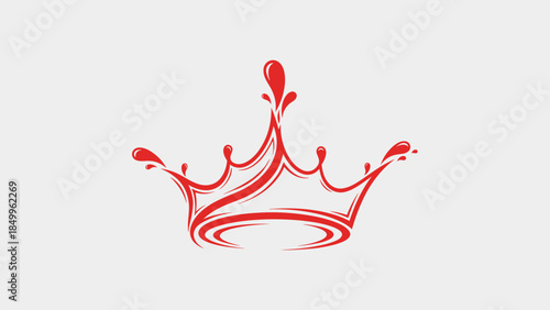 Red Crown Illustration Royalty Symbol Design.