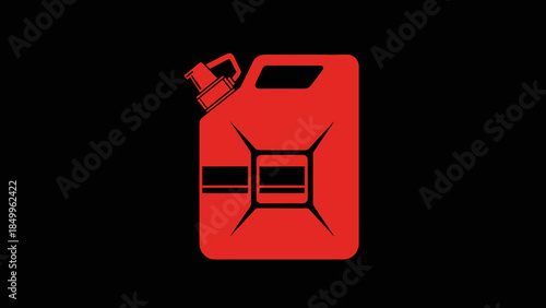 Red Jerrycan with Hazard Symbol.