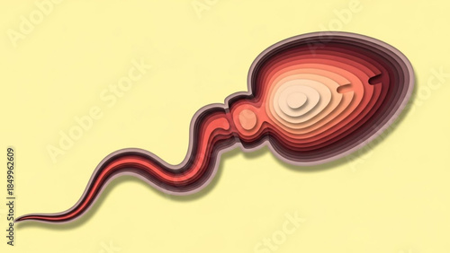 sperm cell, symbolizing the intricate biological process of male reproduction and the genesis of life with artistic depth