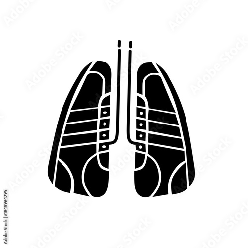 Creative silhouette merging human lungs with athletic sneakers. A powerful symbol for fitness, healthy breathing, running, and the vital connection between sport and life.