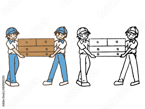 家具を運ぶ引っ越し業者