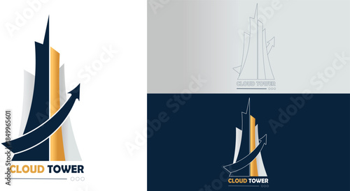 Skyscraper logo illustration