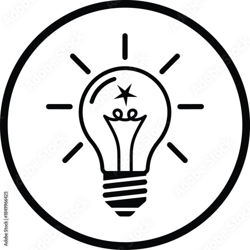 Innovative light bulb idea in modern circle design